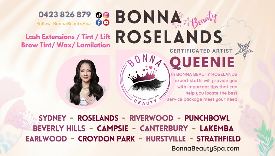 Bonna Beauty Roselands and Canterbury Eyelash Extensions Lashes by Queenie, bilde 1