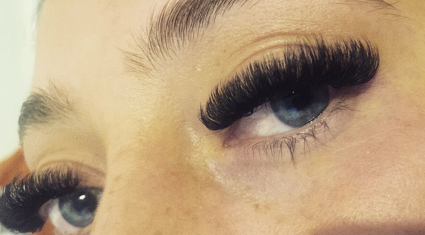 Close-up of eyelash extensions at Beth’s Beauty Bar, Carlisle, England, GB showcasing detailed lash styling.