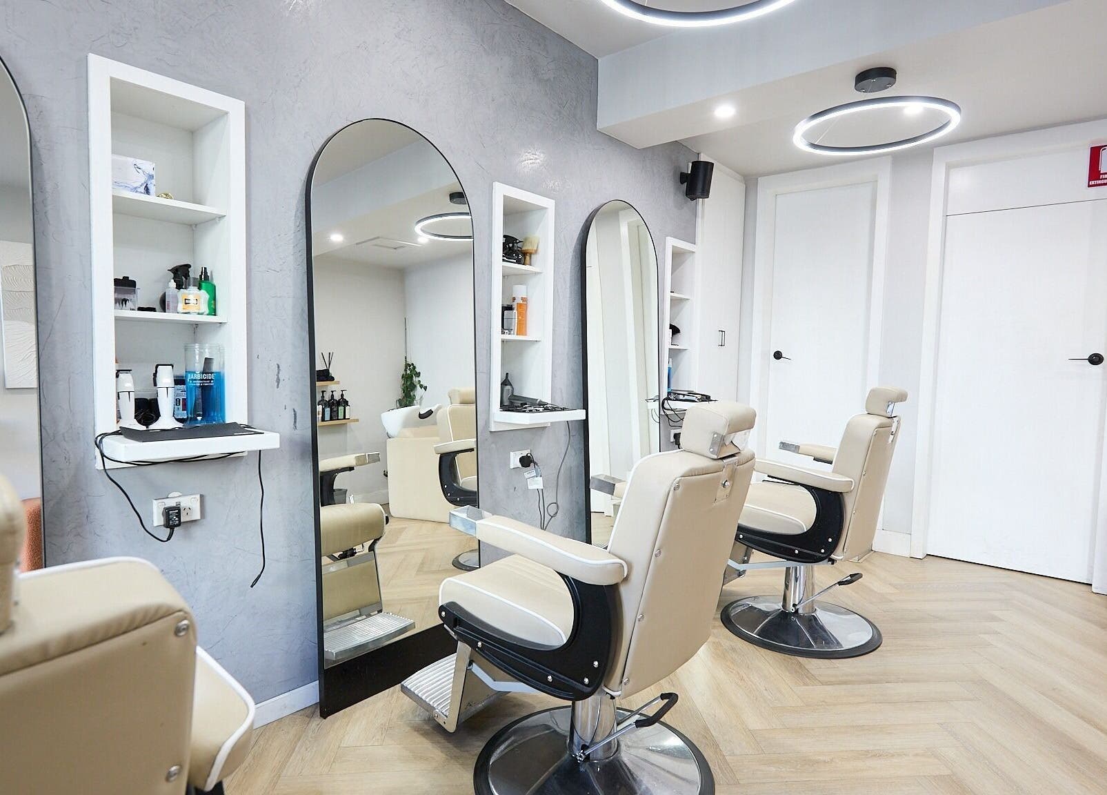 Modern interior of Verve Barbering - Surry Hills showcasing stylish barber chairs in Surry Hills, New South Wales, AU.