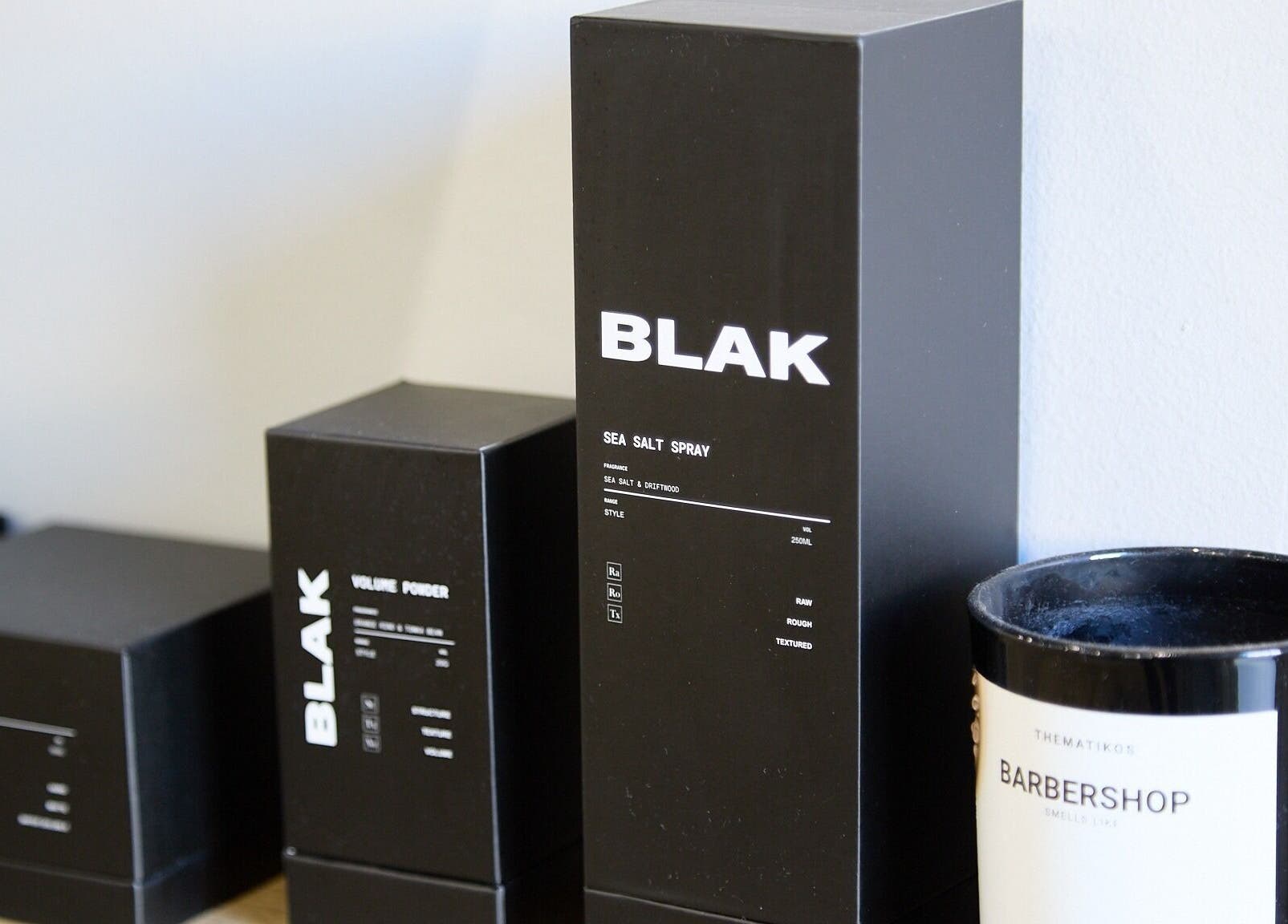 Stylish product display at Verve Barbering - Surry Hills, showcasing premium grooming items.