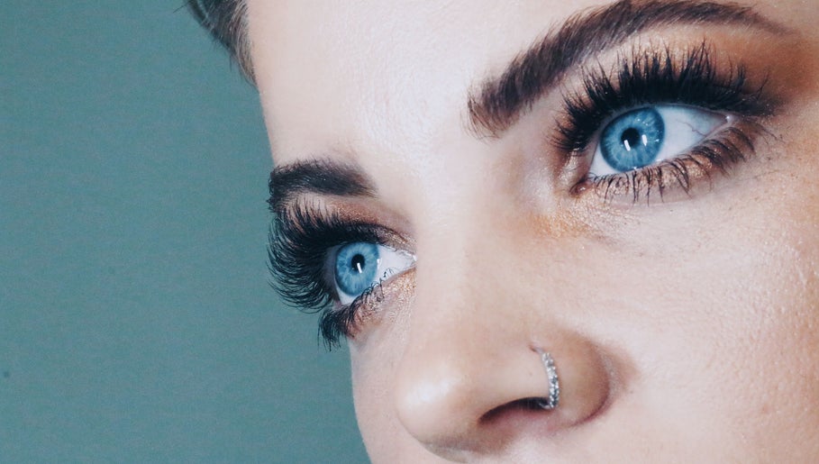 Close-up of stunning eyelashes at Lash Library, Huntsville, Alabama, US.
