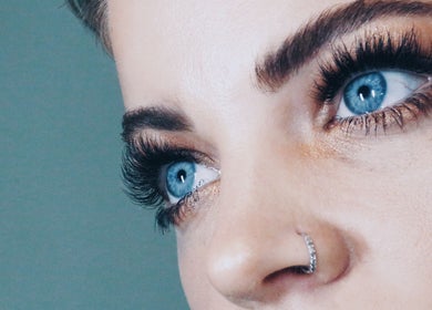 Close-up of stunning eyelashes at Lash Library, Huntsville, Alabama, US.