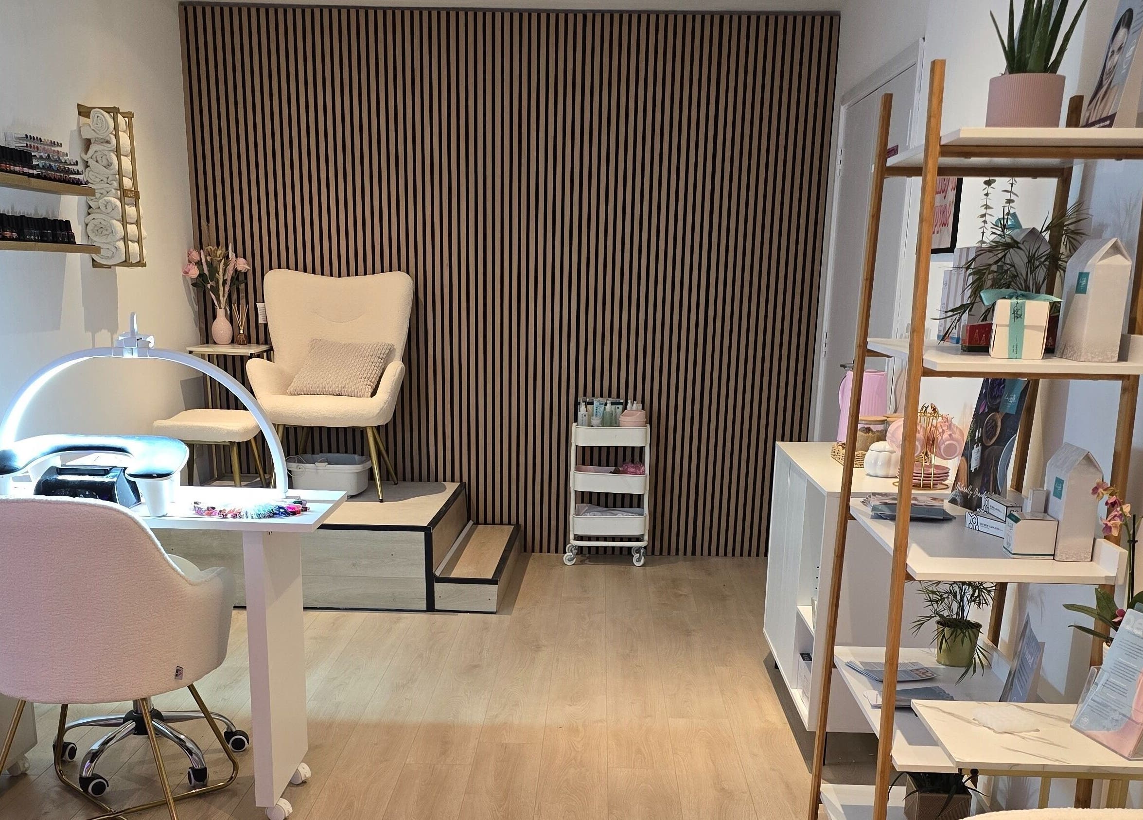 Cozy treatment room at Naked Glow Clinic, Hartland, England, GB offers a relaxing atmosphere for beauty services.