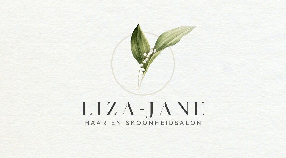Liza-Jane Haar en Skoonheid Salon logo with a leaf design in Middelburg, Mpumalanga, ZA.