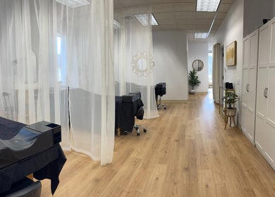 Inviting, serene interior of Vitality Spa and Lounge, Bloomsburg, Pennsylvania, US with cozy treatment areas.