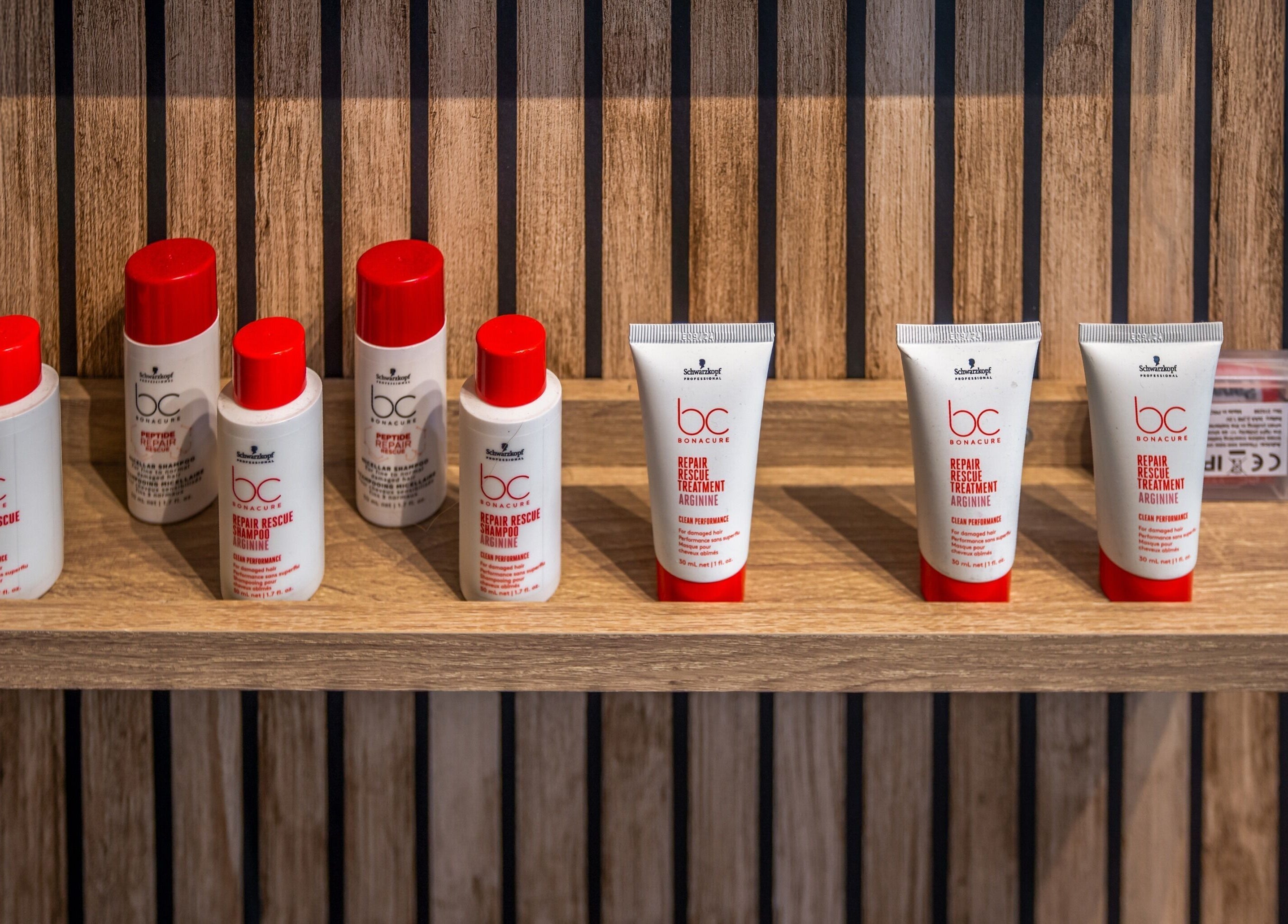 Display of BC Repair Rescue products at Salon at No.1, Glasgow, Scotland, GB.