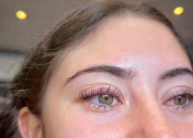 Close-up of beautifully styled lashes at Urban Tan Lash & Beauty, Maroochydore, Queensland, AU.
