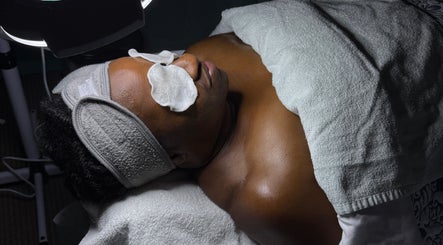 A person enjoys a facial treatment at Too Prissy Beauty in Concord, North Carolina, US.