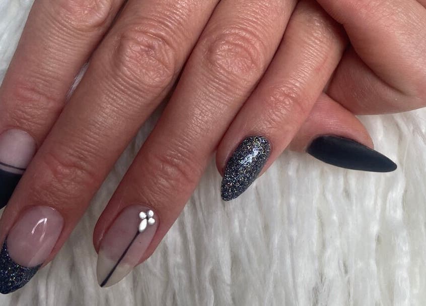 Stylish, dark-themed nail art at Luxify Laser, Cape Town, Western Cape, ZA.