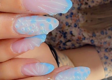 Elegant pastel nail art at Beauty with Grace Rolleston, Rolleston, Canterbury, NZ showcasing delicate patterns.
