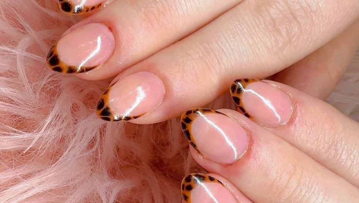 Elegant tortoiseshell nail design at Beauty with Grace Rolleston, Rolleston, Canterbury, NZ.