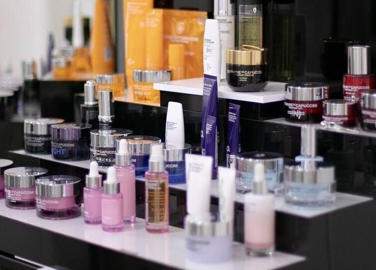 Premium skincare products at Skin Spa Embassy, Northampton, England, GB, showcasing beauty treatments.