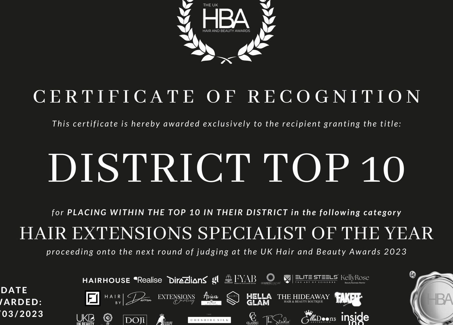 Dawsons Dolls in Enfield, England, GB recognized as District Top 10 Hair Extensions Specialist of 2023.