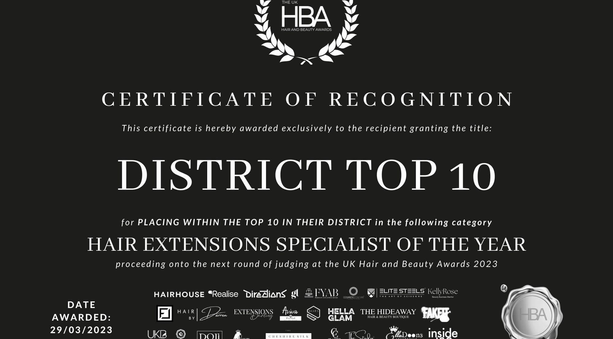 Dawsons Dolls in Enfield, England, GB recognized as District Top 10 Hair Extensions Specialist of 2023.