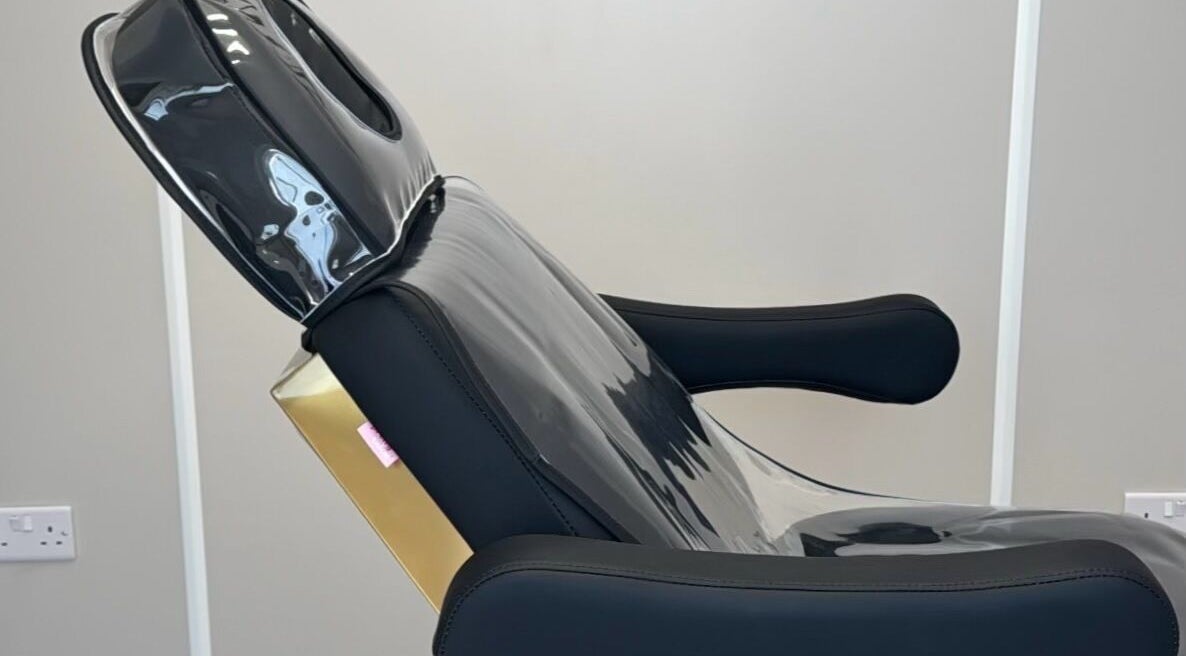 Luxurious spa chair at Shani-Anne Aesthetics and Medical Tattooing, Hornchurch, England, GB, offering comfort and style.