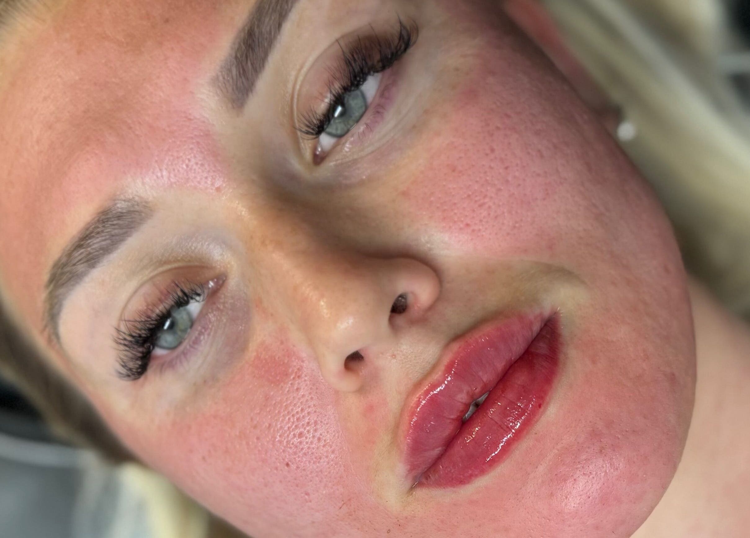 Close-up of glowing skin after treatment at Shani-Anne Aesthetics and Medical Tattooing, Hornchurch, England, GB.