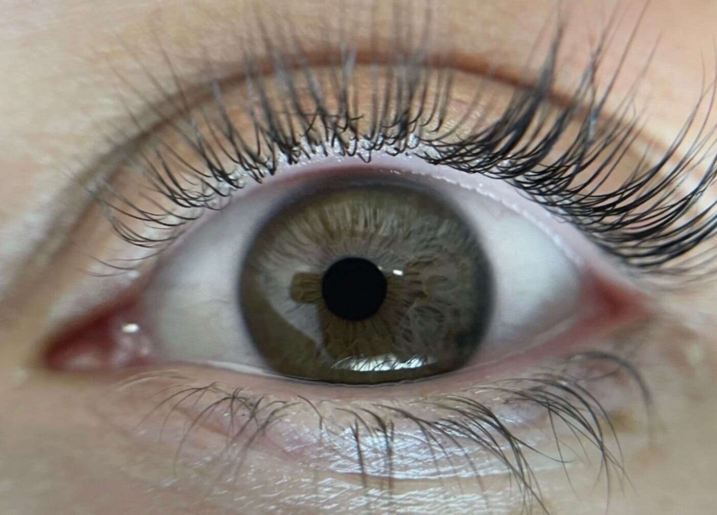 Close-up of styled eyelashes at Capo Ragazza Salon and Spa, Folsom, California, US.