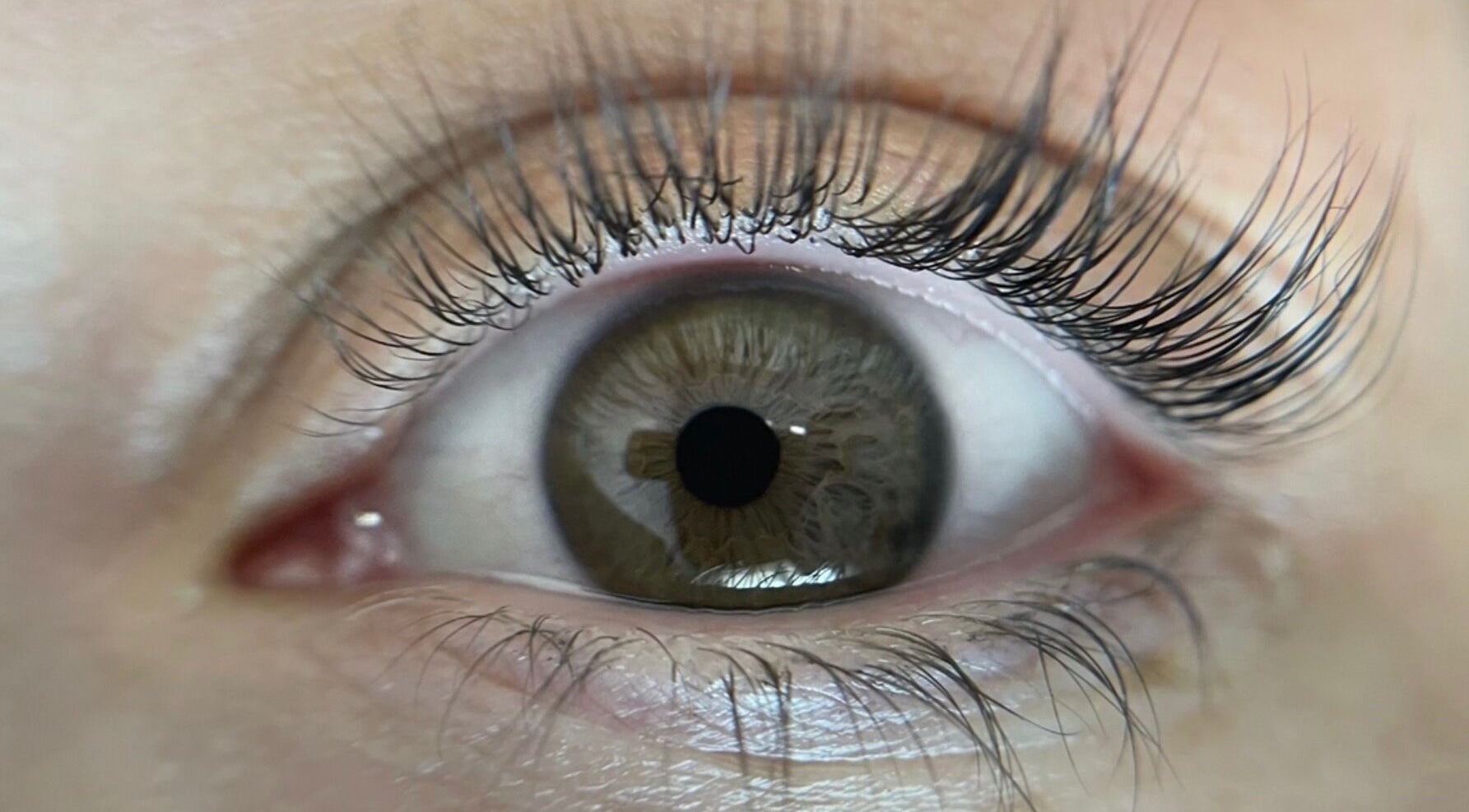 Close-up of styled eyelashes at Capo Ragazza Salon and Spa, Folsom, California, US.