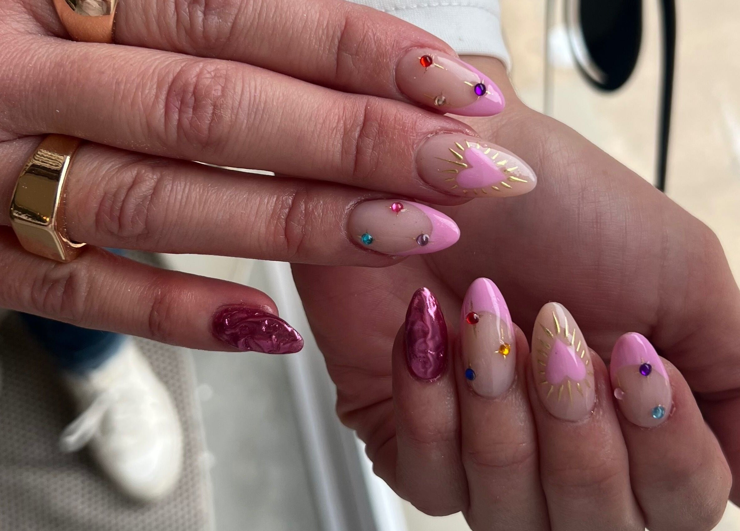 Vibrant, artistic nails with unique designs at Beauty by Design, Gqeberha, Eastern Cape, ZA.