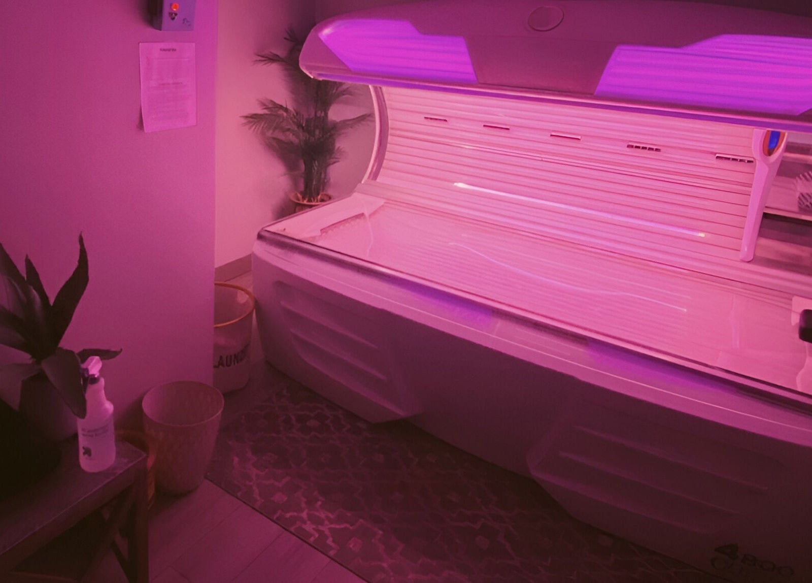 Relax in the radiant tanning room at The Valley Day Spa and Salon, Pender, Nebraska, US.