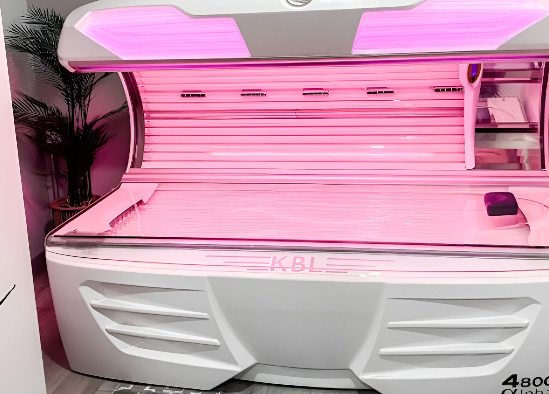 Modern tanning bed at The Valley Day Spa and Salon, Pender, Nebraska, US offering a luxurious glow.