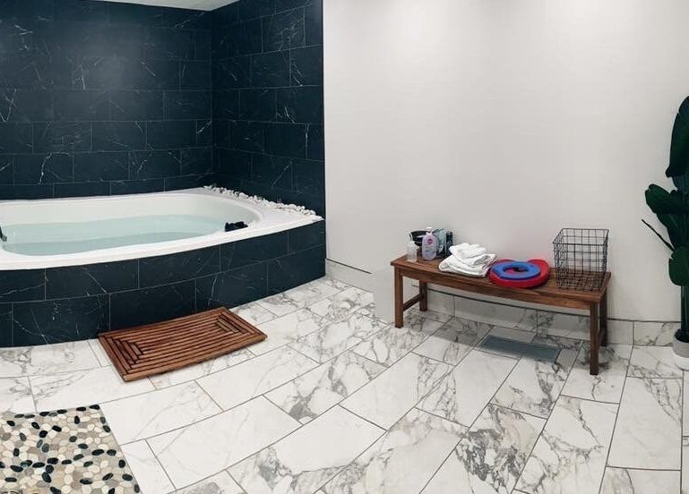 Elegant sauna setup at The Valley Day Spa and Salon, Pender, Nebraska, US, showcasing a serene relaxation space.