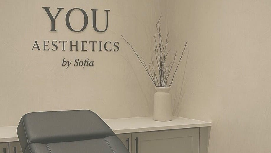 YOU Aesthetics by Sofia, a serene beauty space in Caterham, England, featuring modern decor and calming ambiance.