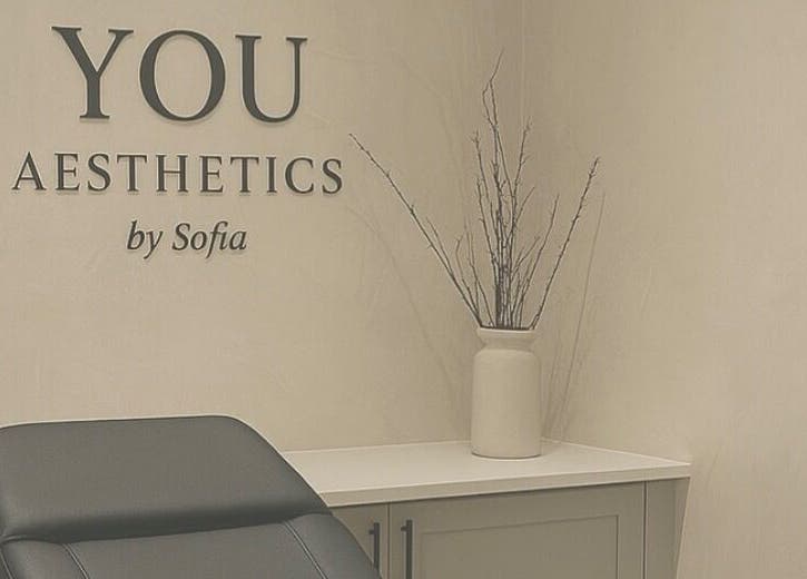 YOU Aesthetics by Sofia, a serene beauty space in Caterham, England, featuring modern decor and calming ambiance.