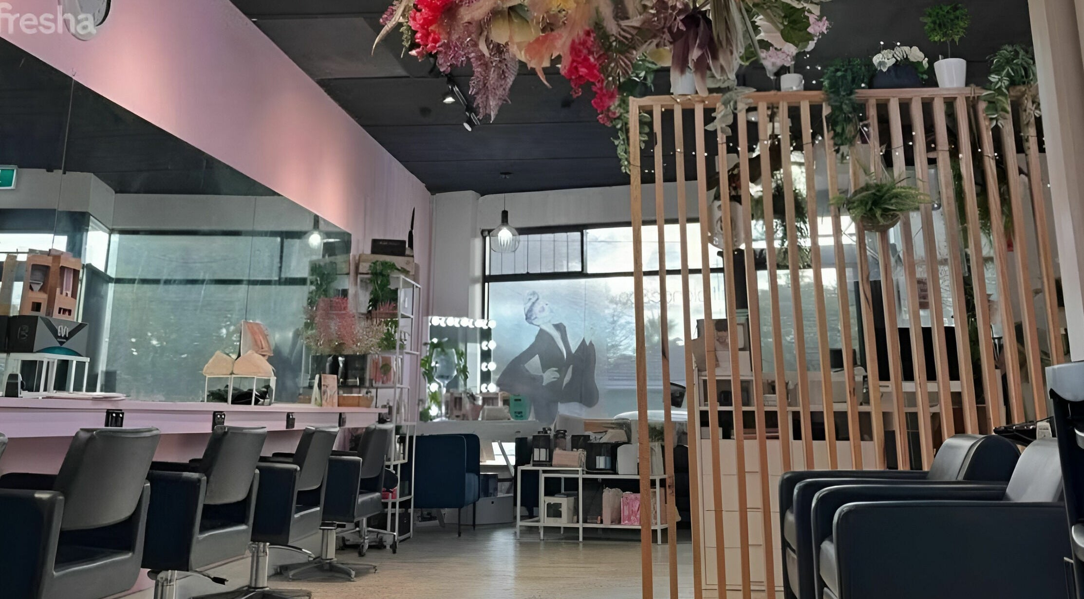 Modern salon interior at Salti Blonde and Co. in Melbourne, Victoria, AU featuring stylish decor and seating.