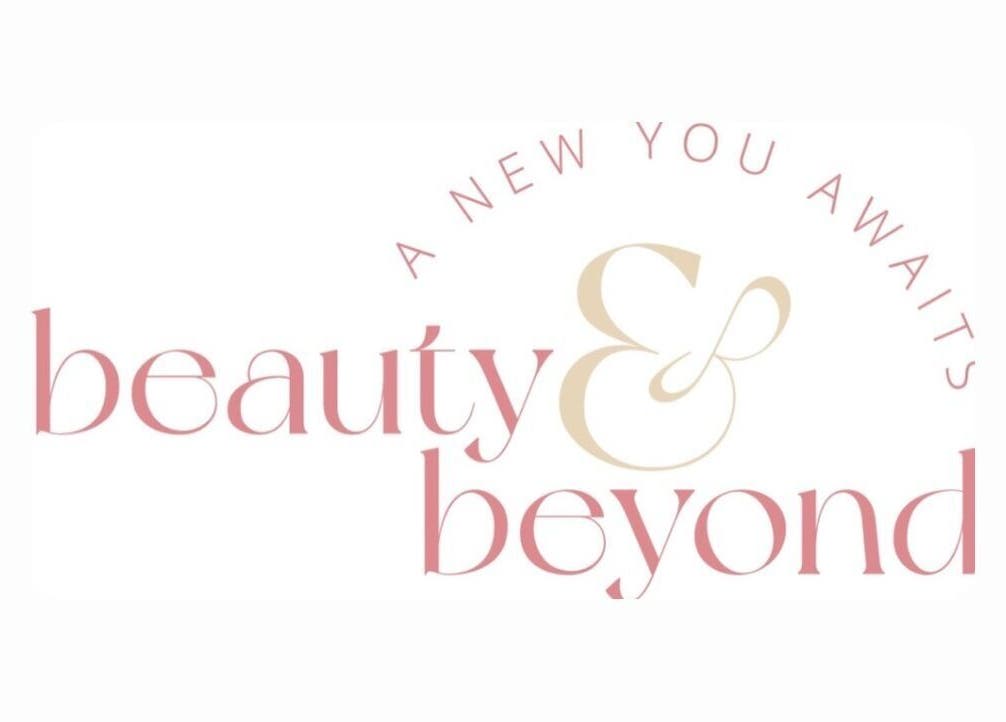 Elegant logo of Beauty & Beyond, Whangārei, Northland Region, NZ. A new you awaits in pink and cream typography.