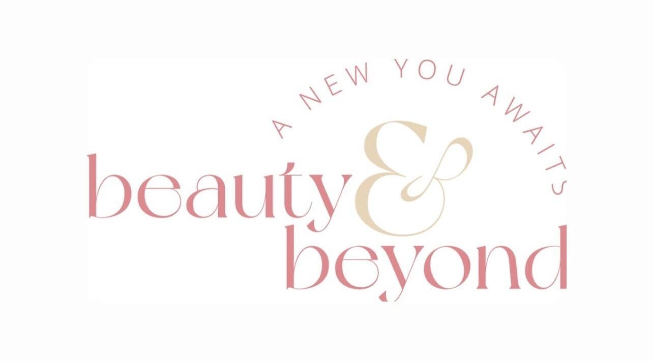 Elegant logo of Beauty & Beyond, Whangārei, Northland Region, NZ. A new you awaits in pink and cream typography.