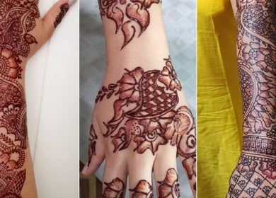 Intricate henna designs at Beauty Home Spa, Saskatoon, Saskatchewan, CA, showcasing stunning artistry.