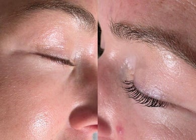 Close-up of shiny eyelids after treatment at Beauty Home Spa, Saskatoon, Saskatchewan, CA.