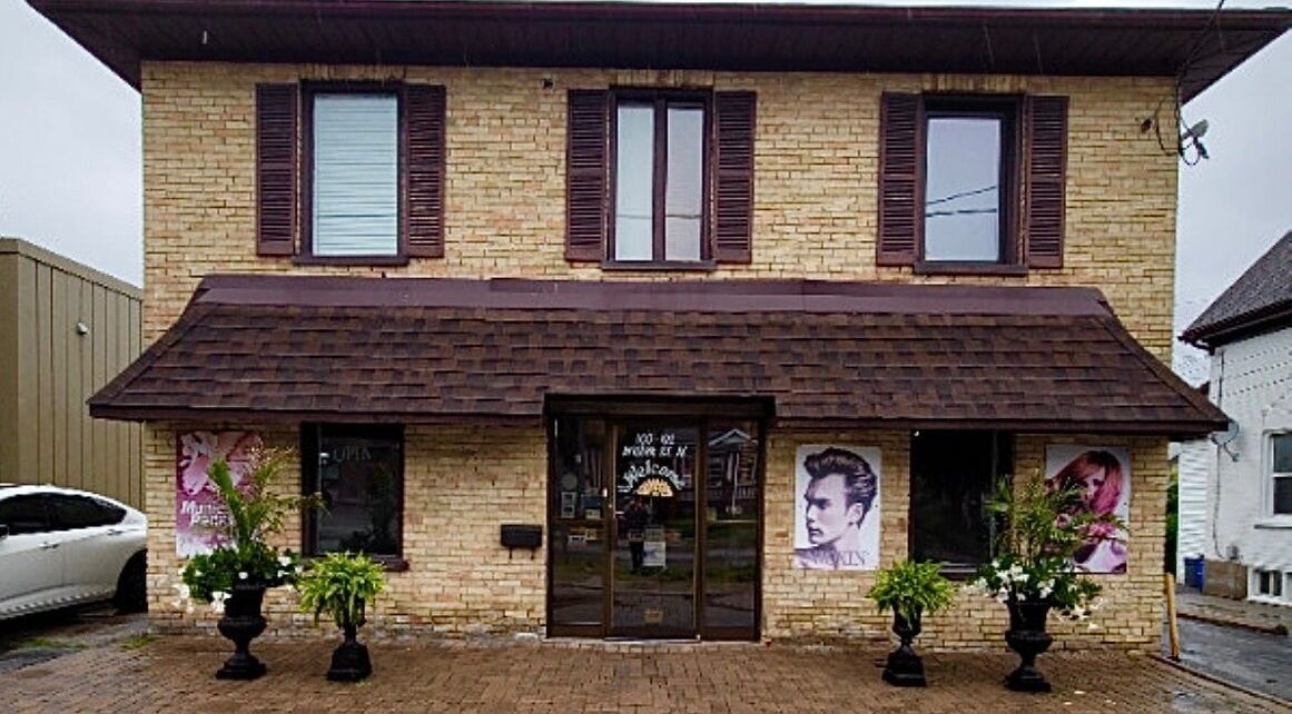 Front view of Painted Hair Studio in Kitchener, Ontario, CA with welcoming entrance and stylish facade.