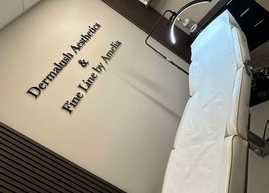 Treatment bed at DermaLush Aesthetics, Normanton, England, GB offering luxury wellness services.