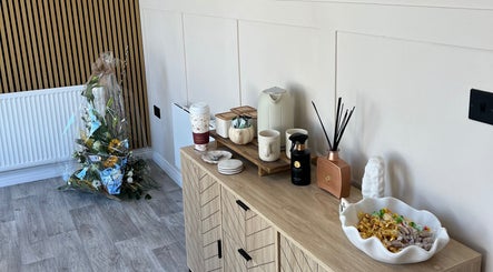 Inviting refreshment setup at DermaLush Aesthetics, Normanton, England, GB featuring tea and treats.