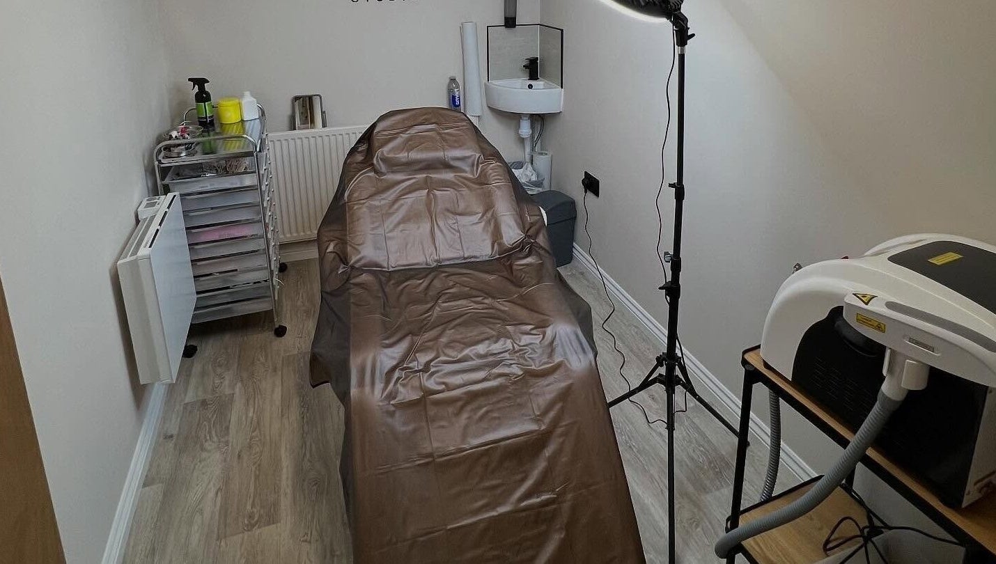 Cozy treatment room at DermaLush Aesthetics in Normanton, England, GB, equipped for professional wellness services.