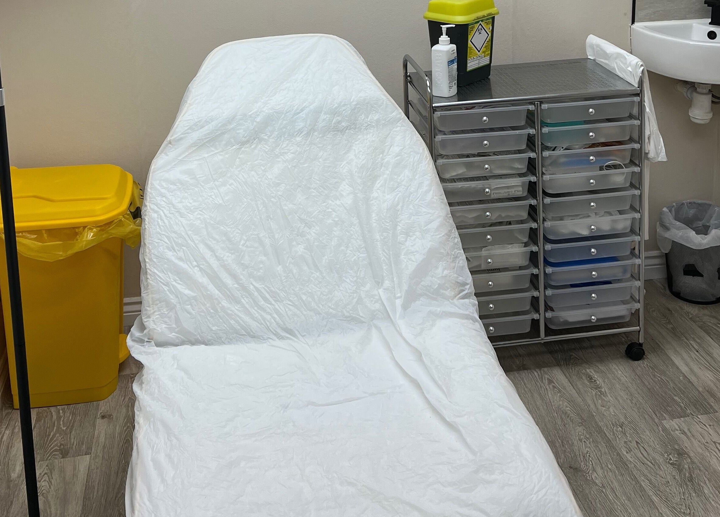 Treatment room at DermaLush Aesthetics in Normanton, England, GB featuring a clean, professional setup.