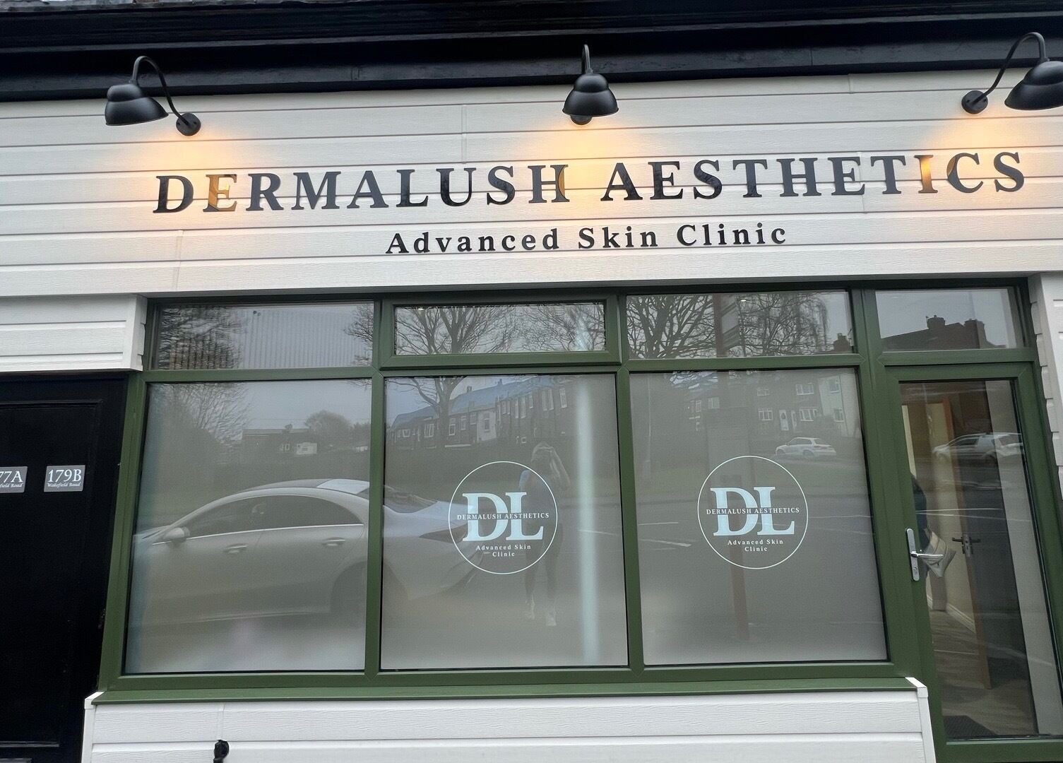 Front view of DermaLush Aesthetics in Normanton, England, GB showcasing its modern design.
