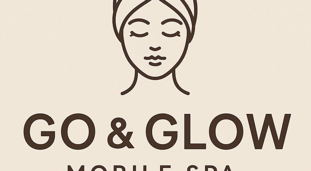 Go & Glow Mobile Spa logo featuring a serene face. Maria Rodriguez - Aesthetician, Millsboro, Delaware, US.