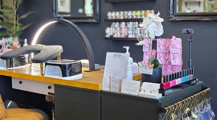 Modern nail station at Natz Nailz and Beauty, Parkwood, Queensland, AU, showcasing sleek design and products.