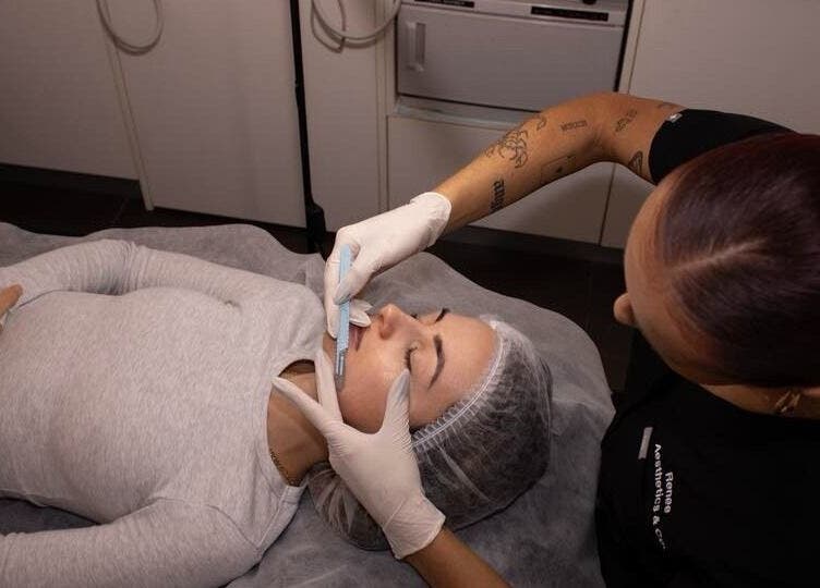 Professional dermaplaning at Aesthetics and Co., Melbourne, Victoria, AU, enhancing skincare.