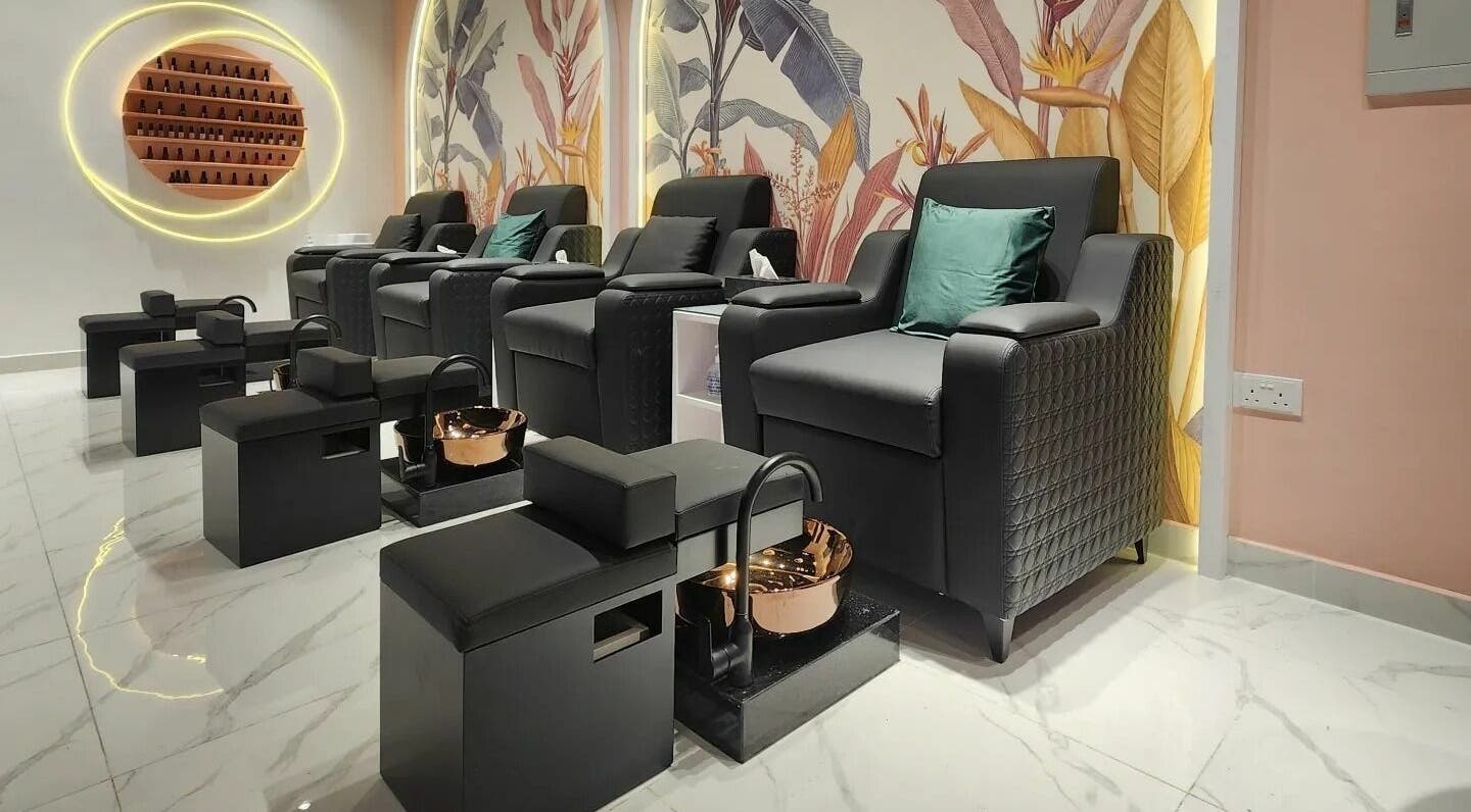 Luxurious pedicure chairs at Hype Ladies Salon - Al Garhoud Branch, Dubai, AE.