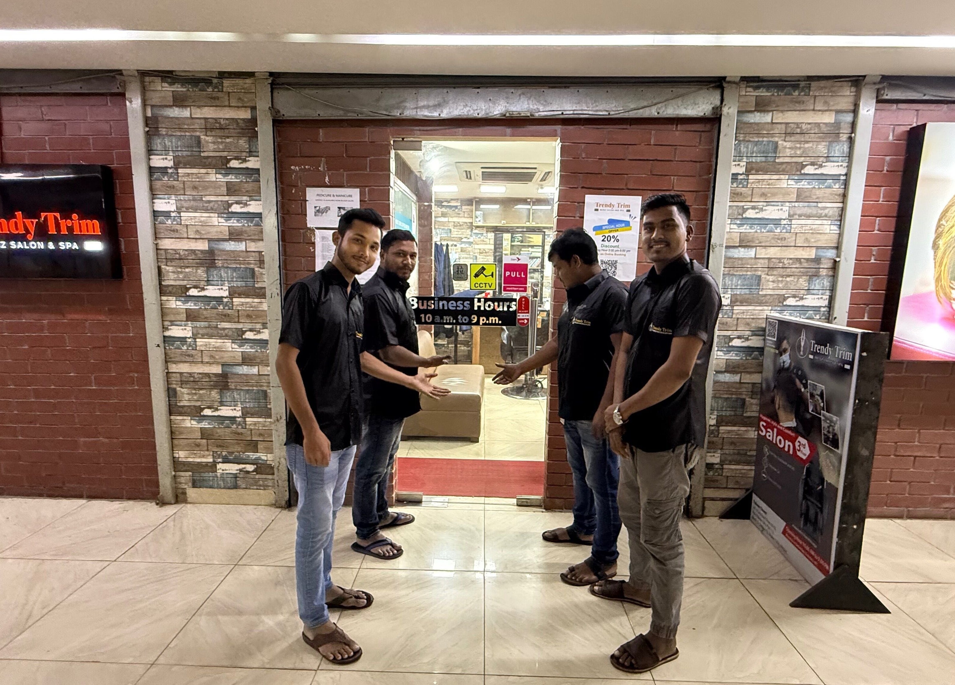 Team at Trendy Trim welcomes you at the entrance in Dhaka, Dhaka Division, BD.