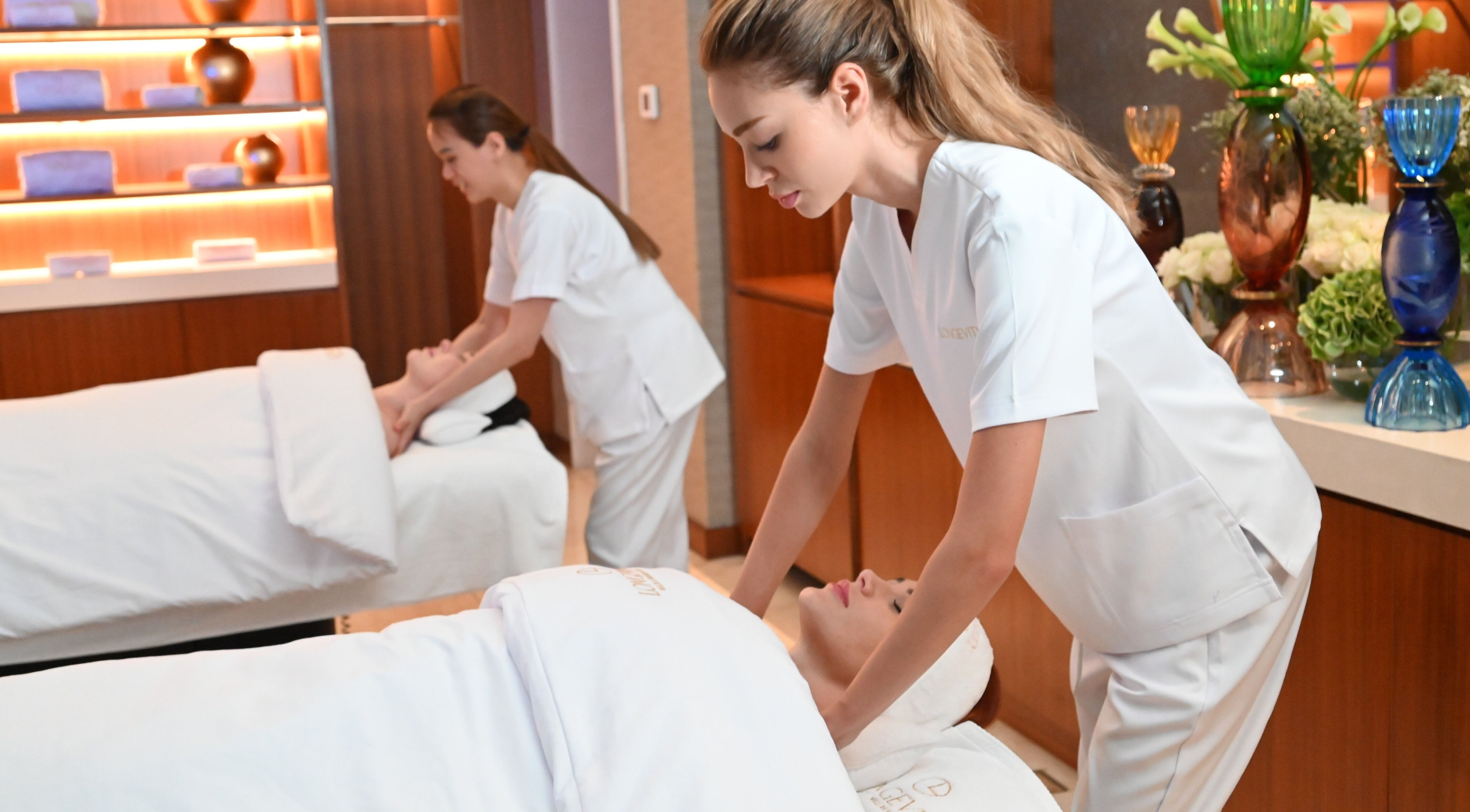 Massage therapy session at Longevity Health and Wellness Club, دبي, دبي, AE, enhancing relaxation and wellness.