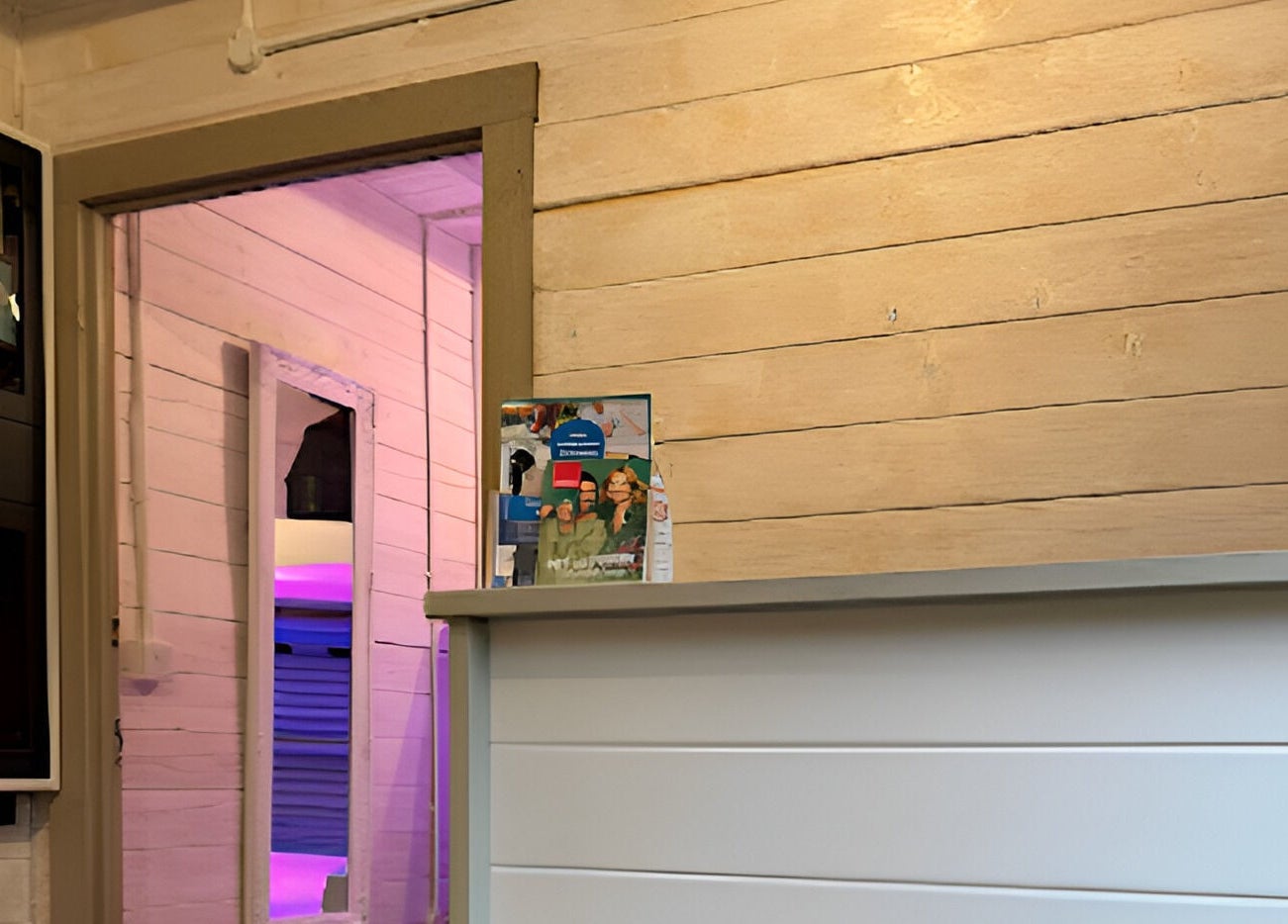 Welcoming reception area at NC Wellbeing, Meopham, England. Tranquil and inviting space for relaxation.