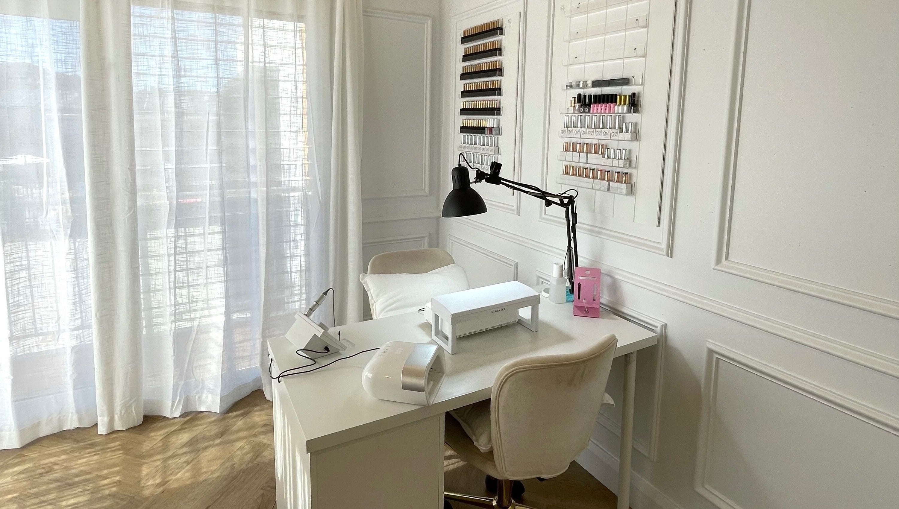 Modern nail studio at The Gel Bar in Currumbin Waters, Queensland, AU. Bright, elegant decor.