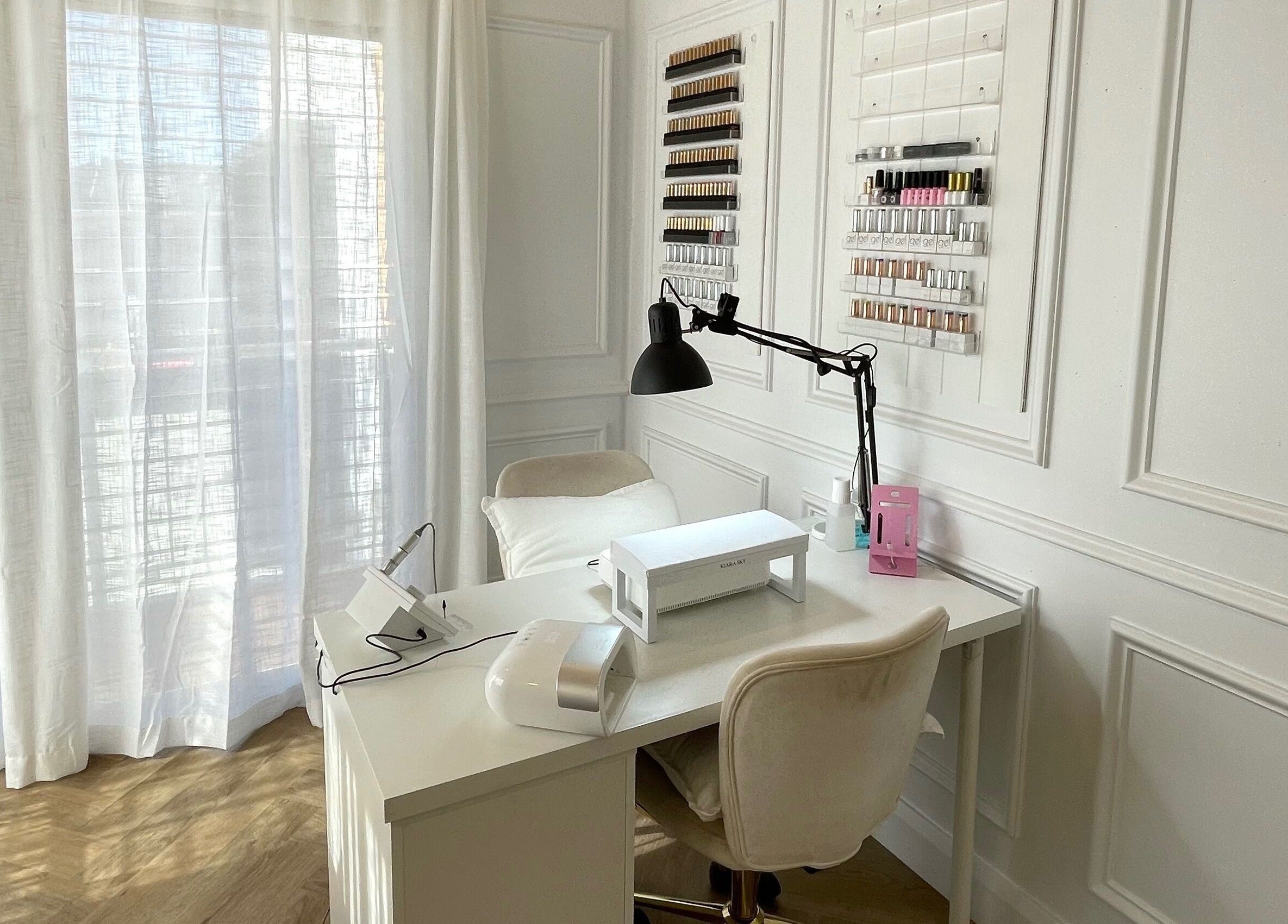 Modern nail studio at The Gel Bar in Currumbin Waters, Queensland, AU. Bright, elegant decor.