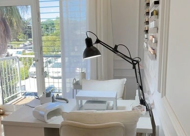 Bright nail station at The Gel Bar in Currumbin Waters, Queensland, AU, with natural light.