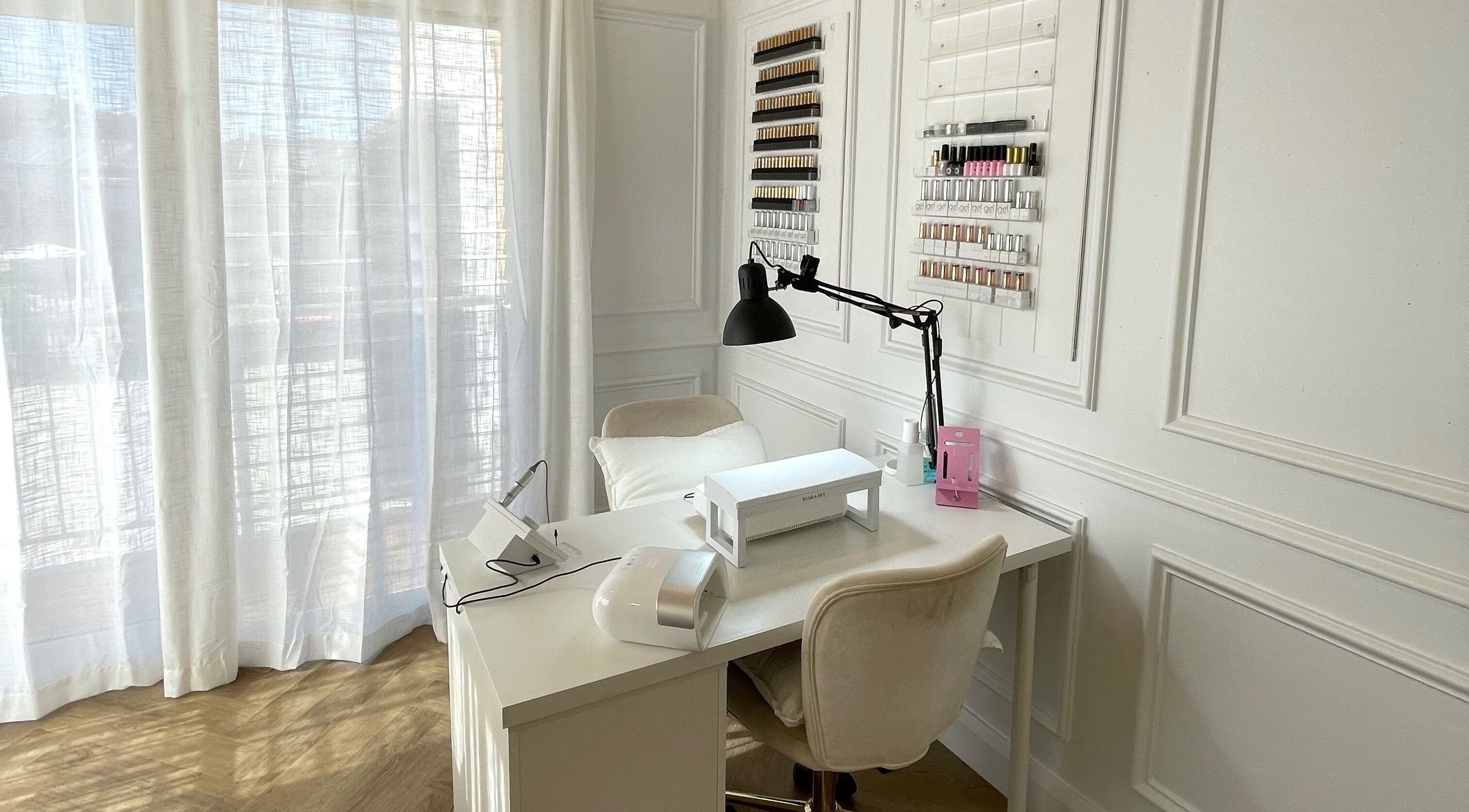 Bright, elegant nail workstation at The Gel Bar, Currumbin Waters, Queensland, AU. Ideal for nail art and care.